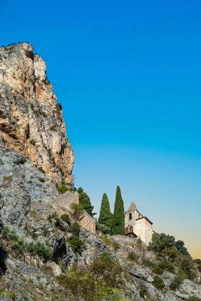 Scenic Old Church Moustiers Sainte Marie Provence France — стоковое фото