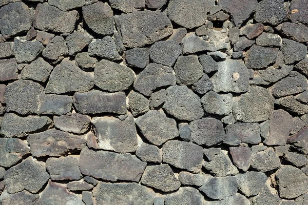 Textura Pared Roca Volcánica Negra Lanzarote Islas Canarias España — Foto de Stock