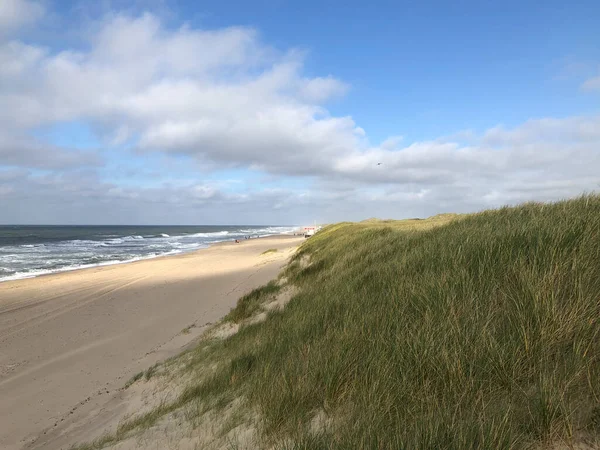 Schilderachtig Herfstzandstrand Met Golven Duinen Sylt Duitsland — Stockfoto