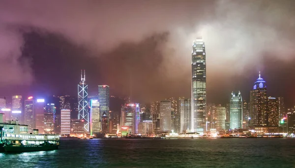 Kowloon Hong Kong Marzo 2007 Horizonte Hong Kong Por Noche — Foto de Stock