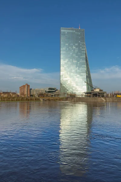 Frankfurt Németország 2018 Január Panorámás Kilátás Hafenparkra Ostendben Frankfurt Main — Stock Fotó