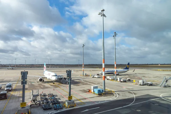 Berlin Deutschland Februar 2022 Flugplatz Und Blick Auf Ryanair Flugzeuge — Stockfoto