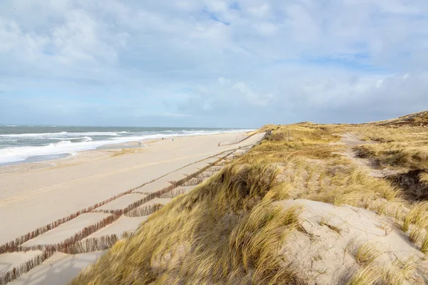 Paisagem Dunas Praia Oeste Lista Ilha Sylt Alemanha Com Vista — Fotografia de Stock