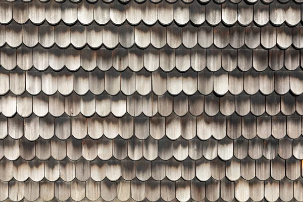 Roof Made Wooden Shingles Background Texture Close — Stock Photo, Image