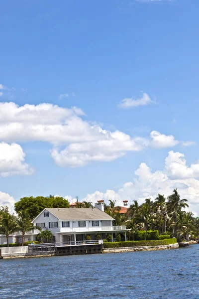 Fort Lauderdale Usa Agosto 2010 Veduta Belle Case Dal Canale — Foto Stock