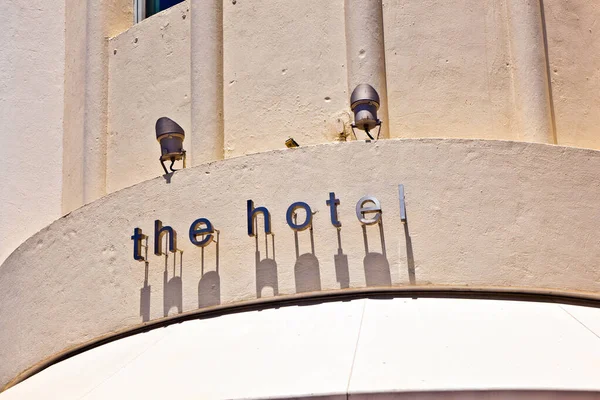 Miami Usa July 2010 Hotel Sign Beautiful Historic Art Deco — Stock Photo, Image