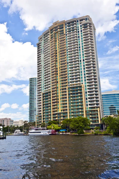 Fort Lauderdale Eua Agosto 2010 Vista Para Belas Casas Canal — Fotografia de Stock