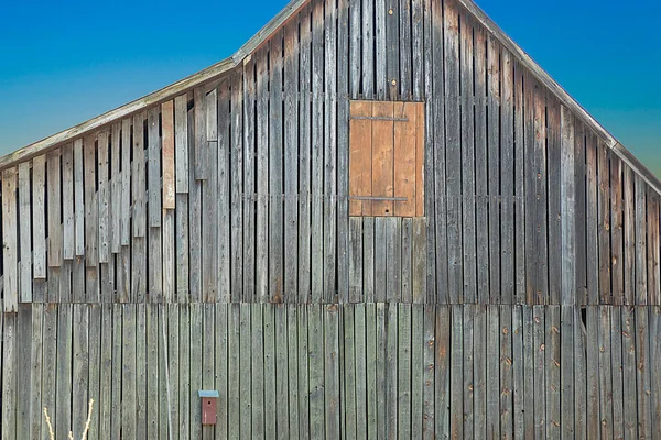 Padrão Parede Madeira Uma Cabana Armazenamento Palha Agrícola — Fotografia de Stock