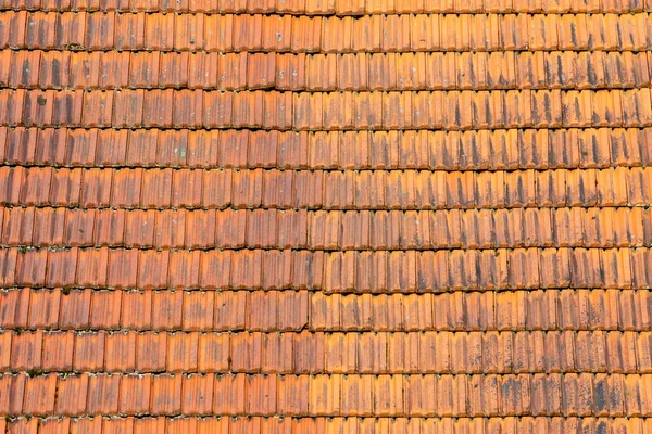 Detalle Las Tejas Rojas Antiguas Pueblo Rural Alemania — Foto de Stock