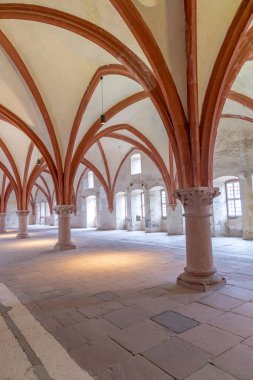 Eberbach, Almanya - 29 Aralık 2018: Almanya 'daki Eberbach manastırındaki keşiş yurdu.