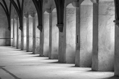 Eberbach, Almanya - 29 Aralık 2018: Almanya 'daki Eberbach manastırındaki keşiş yurdu.