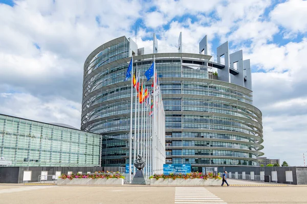 Strasbourg France Juin 2018 Architecture Moderne Parlement Syndical Européen Avec — Photo