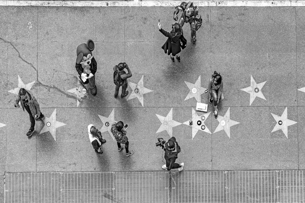 Los Angeles Eua Março 2019 Antena Caminhada Fama Com Turistas — Fotografia de Stock