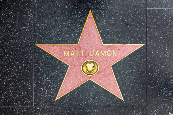 ロサンゼルス アメリカ 2019年3月5日 マット デイモンのハリウッド ウォーク フェームにおけるスターの閉鎖 — ストック写真