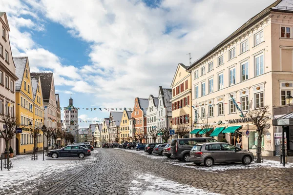 Guenzburg Germany January 2017 Παλιά Σπίτια Μισό Ξύλο Στη Μεσαιωνική — Φωτογραφία Αρχείου