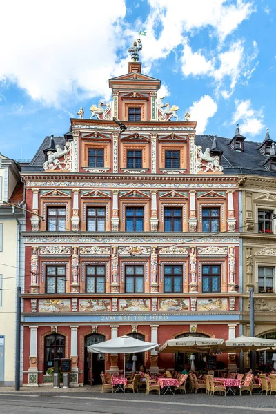 Erfurt Deutschland Juli 2018 Fassade Haus Zum Breiten Herd Engl — Stockfoto