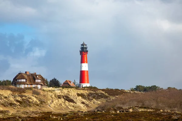 Farol Hoernum Ilha Sylt Alemanha Marco Atração Turística Luz Orientadora — Fotografia de Stock