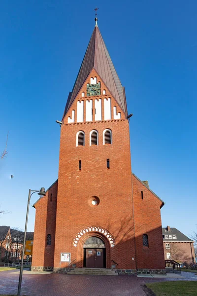 Κόκκινο Τούβλο Εκκλησία Του Αγίου Νικολάου Στο Westerland Sylt Γερμανία — Φωτογραφία Αρχείου