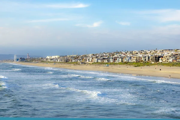 Festői Manhattan Beach Közelében Los Angeles Usa Naplementében — Stock Fotó