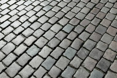 Almanya 'da kaldırımlı eski kaldırım taşlarının deseni
