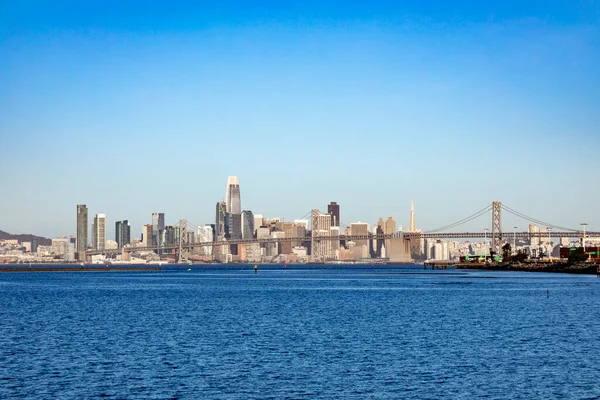 Naturskönt Soluppgång San Francisco Sett Utifrån Oaklands Hamnområde — Stockfoto