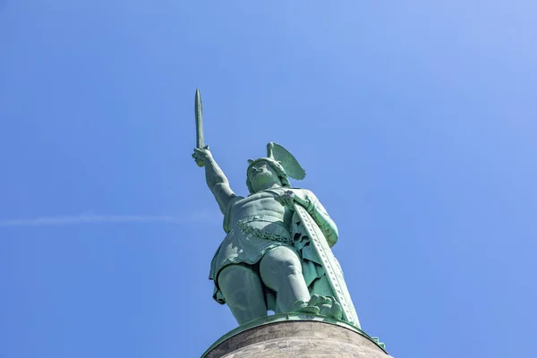 Arminius Emlékmű Teutoburgi Erdőben Westfalia Közelében Detmold Hermannsdenkmal Cheruscian Németország — Stock Fotó