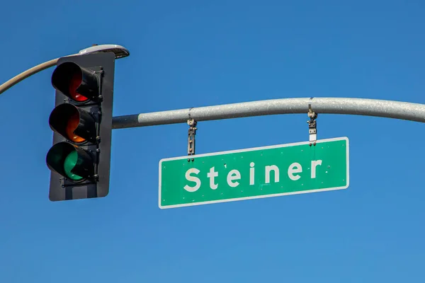 Gatunamn Skyltning Steiner San Francisco Usa — Stockfoto
