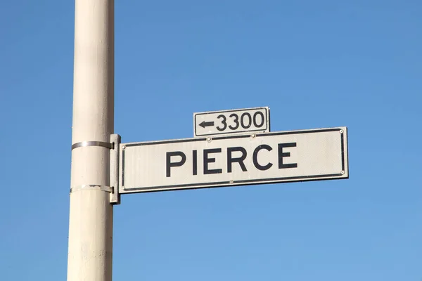 Street Sign Pierce Street Downtown San Francisco Harbor Area — Stock Photo, Image