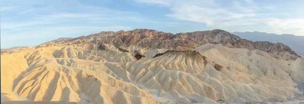 Vue Panoramique Point Zabrskie Dans Vallée Mort Dans Ambiance Coucher — Photo