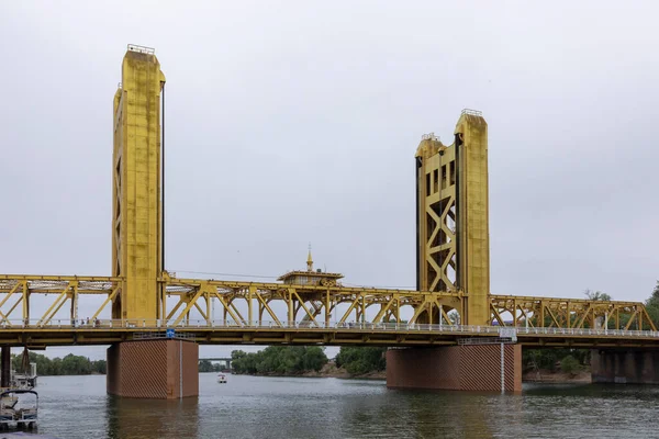 Gold Tower Bridge Sacramento California Verenigde Staten — Stockfoto