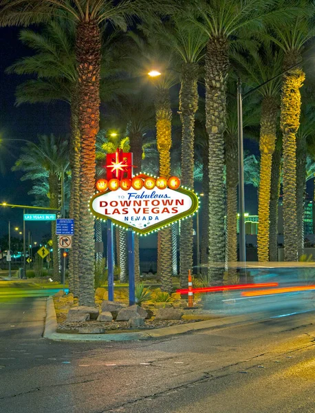 Las Vegas Usa Czerwca 2012 Śródmieście Las Vegas Znak Nocy — Zdjęcie stockowe