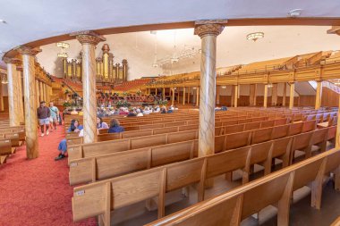 Salt Lake City, Utah - 28 Mayıs 2022: Salt Lake City 'deki The Church of Jesus Christ of Latter Day Saints Conference Center.