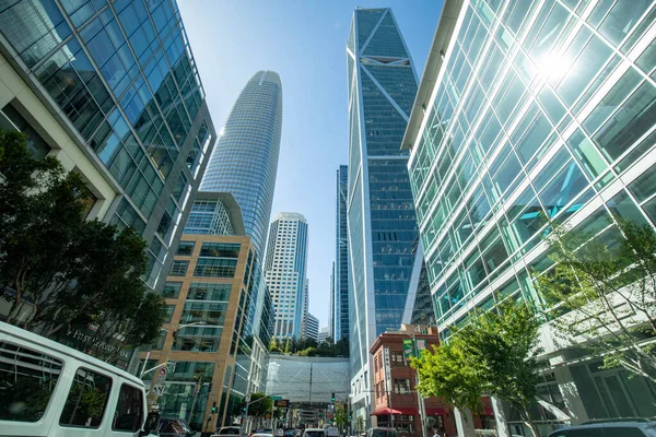 San Francisco Usa May 2022 Perspective Skyscraper Financial District Downtown — Stockfoto
