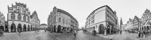Мюнстер Германия Апреля 2022 Года Живописный Вид Фасады Старых Исторических — стоковое фото
