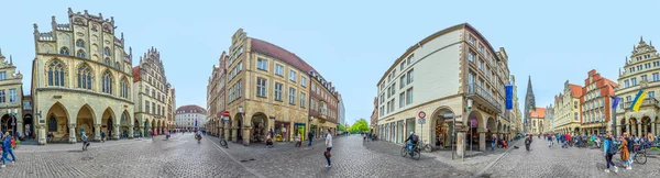 Muenster Germania Aprile 2022 Veduta Panoramica Sulla Facciata Delle Vecchie — Foto Stock