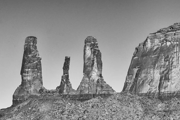 Scenic View Monument Valley Three Sisters Butte Blue Sky Sunset —  Fotos de Stock