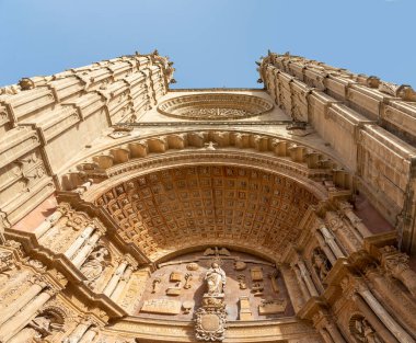 Architectural details of the gothic La Seu Cathedral of Palma de Mallorca, Spain