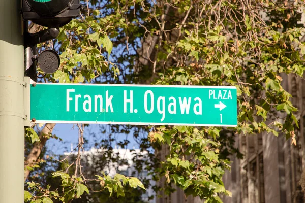 Street Sign Frank Ogawa Oakland Usa — Stockfoto