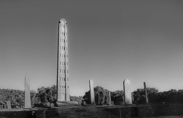 Obelisco Reino Aksum Etiópia África — Fotografia de Stock