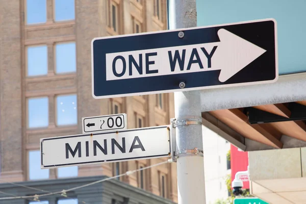Street Name Sign Minna San Francisco Usa — Zdjęcie stockowe