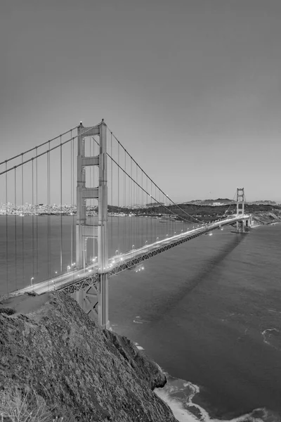 Golden Gate Bridge San Francisco All Alba Con Luci — Foto Stock