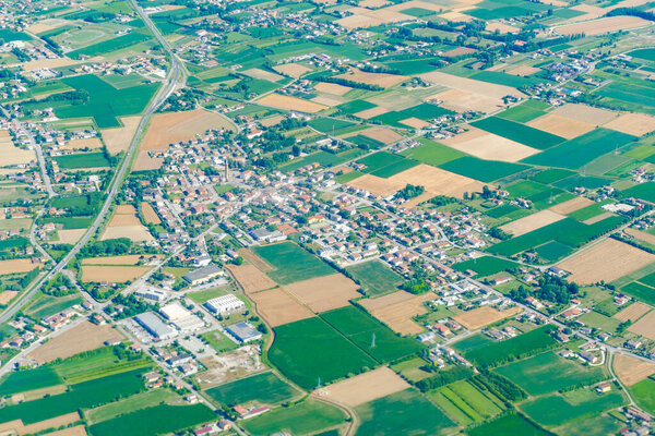 aerial of rural landscape in Hesse, Germany