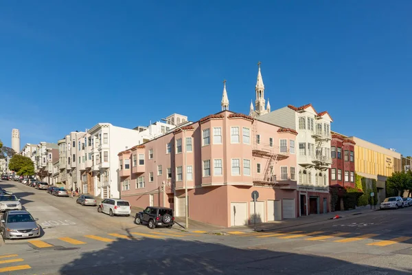 San Francisco Usa May 2022 Old Houses Downtown San Francisco — Stock Photo, Image