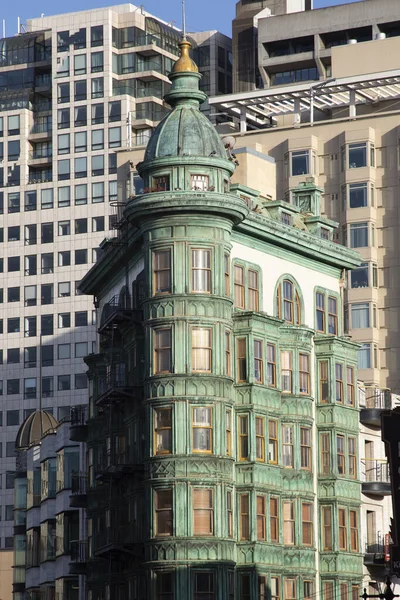 San Francisco Usa May 2022 Facade Old Copper Green Columbus — Fotografia de Stock