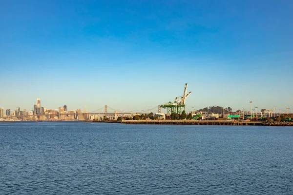 Oakland Usa May 2022 Oakland Harbor Container Cranes Early Morning — Stok fotoğraf