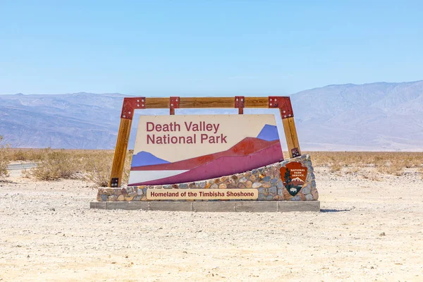 Signage Death Valley National Park Entrance — 图库照片