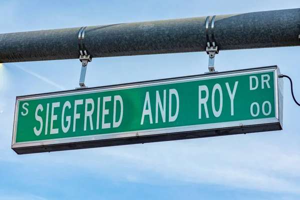 Street Name Siegfried Roy Las Vegas Usa - Stock-foto