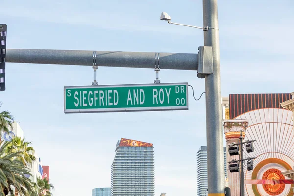 Street Name Siegfried Roy Las Vegas Usa — Stockfoto