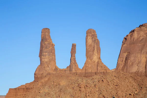Three Sisters Rock Formation Monument Valley Navajo Tribal Park — Stockfoto