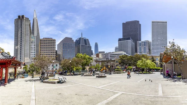 San Francisco Usa May 2022 Panoramic Perspective Skyscraper Downtown Financial — Foto de Stock